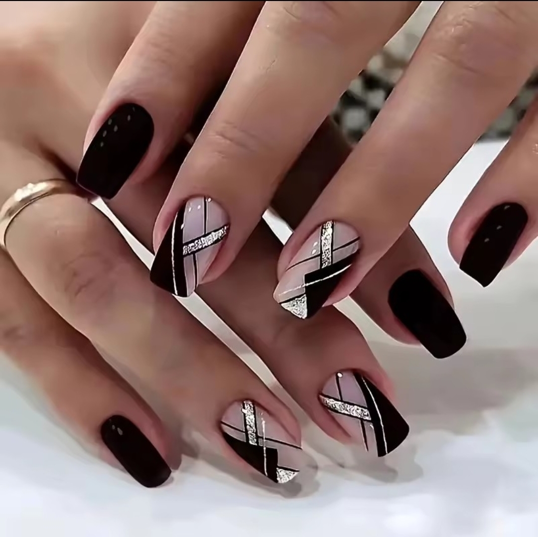 Unha Postiça Premium – Elegância Noturna